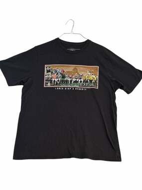 Fan Favorite Boston Sports Reverse The Curse Lunch Atop A Dynasty Black Tee XL